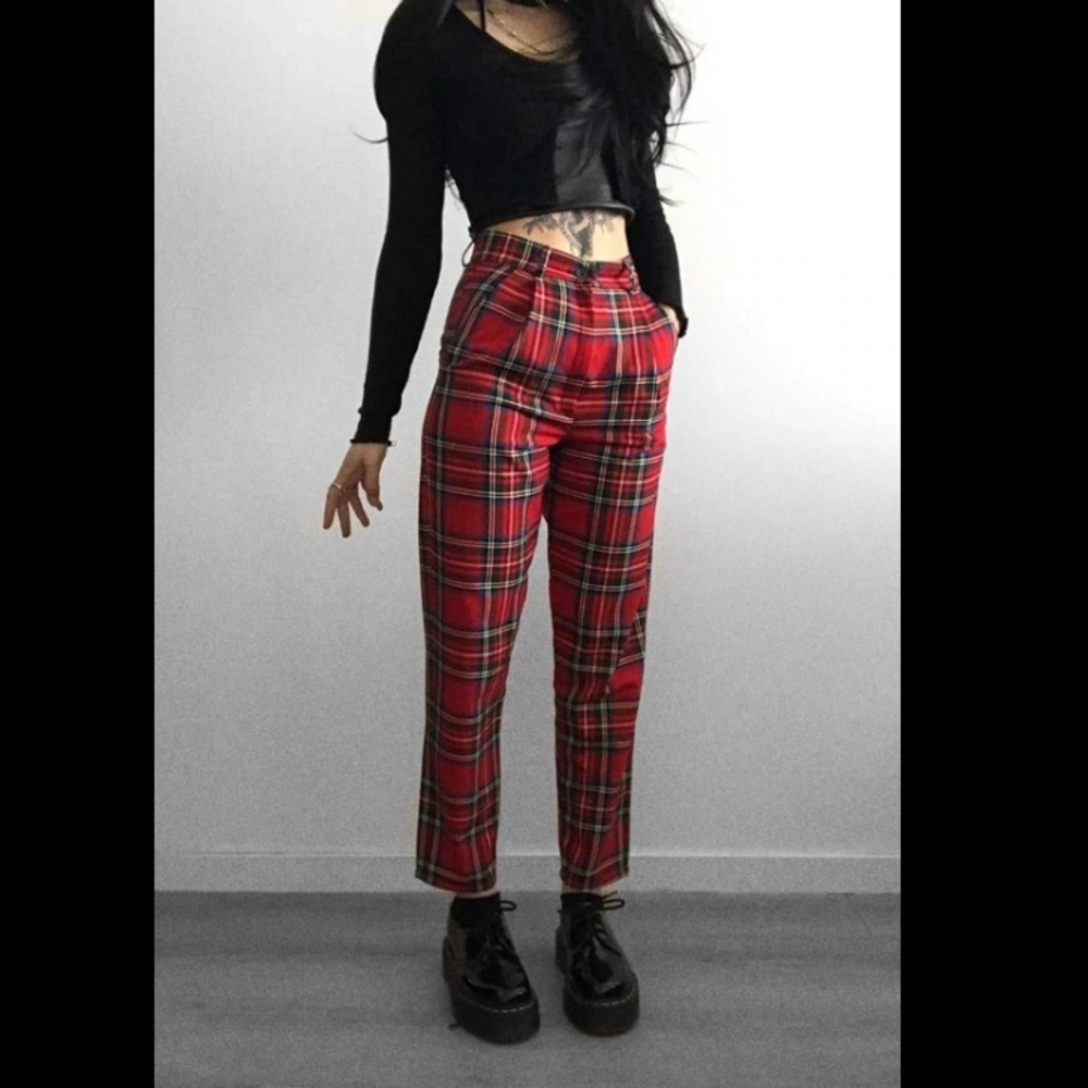 NWT Love Too True Dolls Kill Plaid Aubrey Classic Trouser, US 4/UK 8